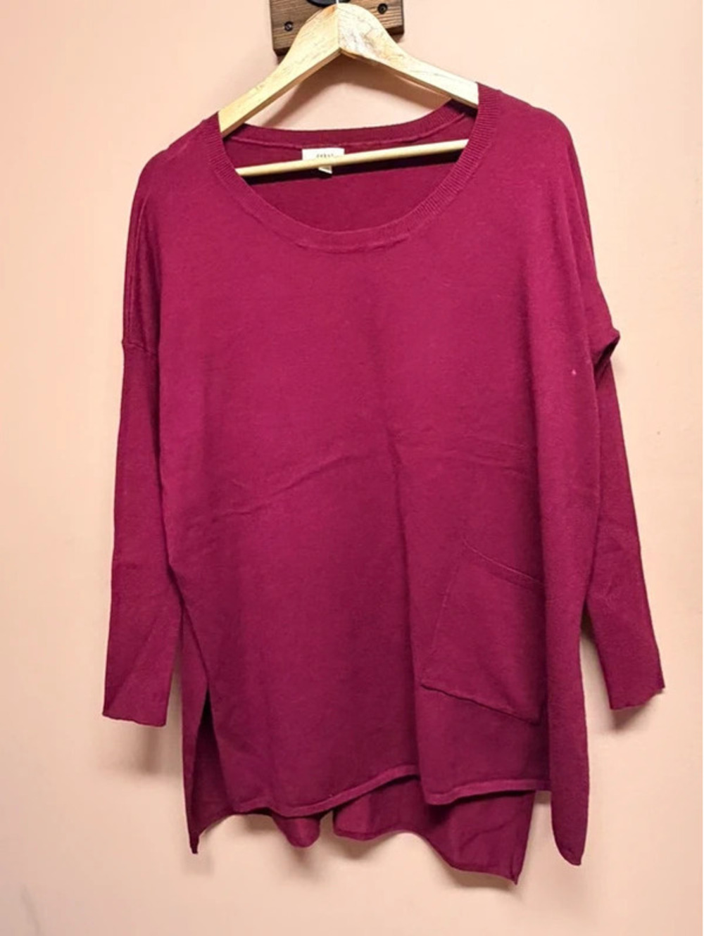 Women's Size Small/Medium (S/M) Purple Oversized Knit Tunic Sweater